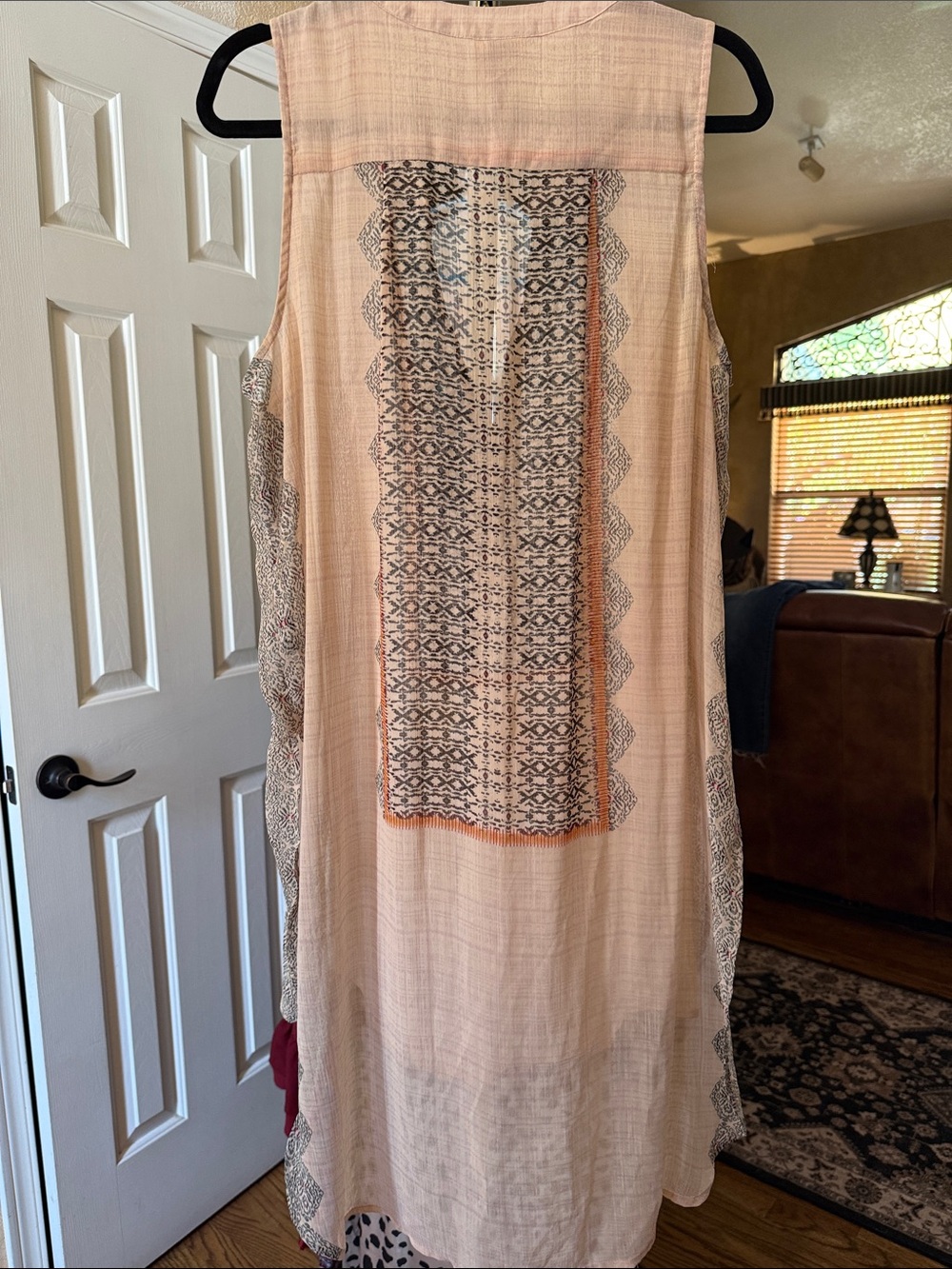 Sleeveless Peach Embroidered Tunic by Knox Rose - Picture 3 of 3